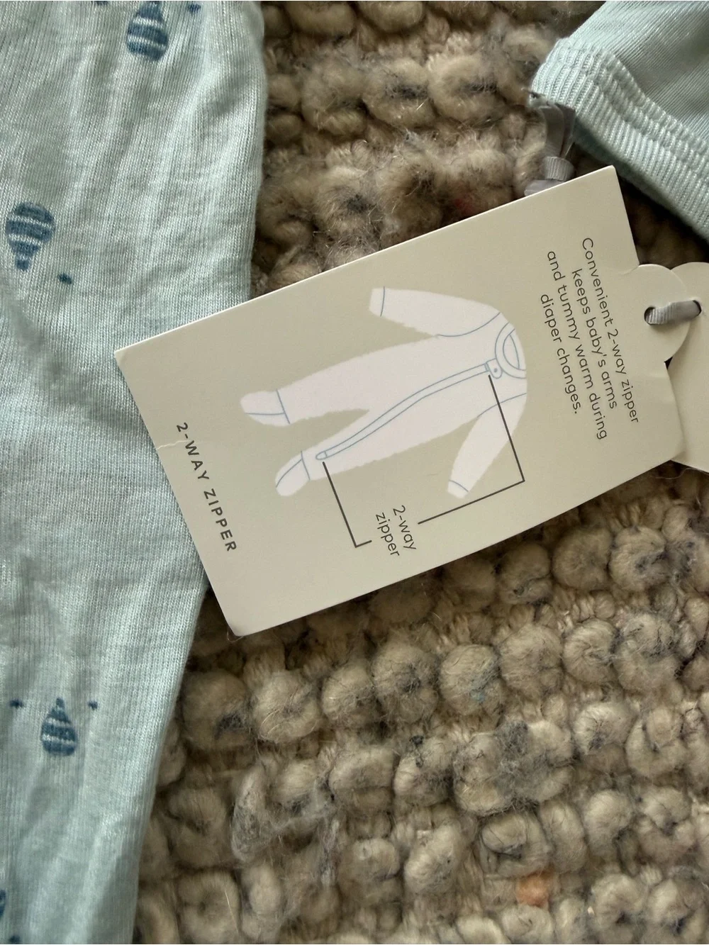 cloud island Two-Pack Footed Pajama Set in Blue and Light blue balloons NB nwt
